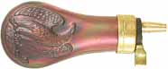 Powder Flask,
for Colt  Pocket Model Revolver,
copper, with embossed Eagle motif,
accepts 8-.75mm threaded spouts
